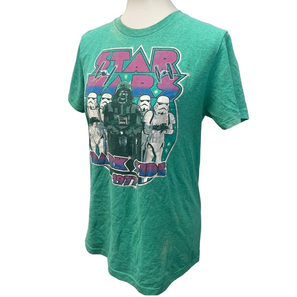 Star Wars Fifth Sun Womens Small Green Dark Side 1977 Cotton Blend Tee Shirt